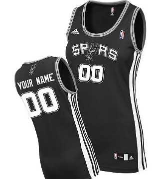 Women%27s Customized San Antonio Spurs Black Basketball Jersey->customized nba jersey->Custom Jersey